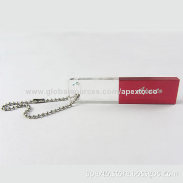 Mini crystal USB sticks gifts, with multiple colors LED light, 512MB to 32GB capacity, custom logoNew